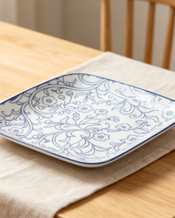 Ceramic Dinnerware Sets for 6, 24 Piece Plates and Bowls Sets, Highly Chip and Crack Resistant Dishes Set-Dishwasher & Microwave & Oven Safe, Vintage Blue
